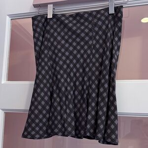 Nordstrom Black and Gray Checkered A-Line Skirt